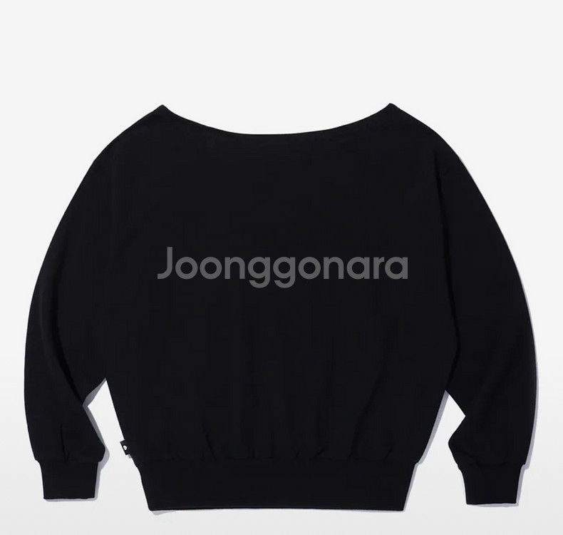 유희) 오프숄더 SWEATSHIRTS BLACK--3