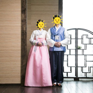 성인 남녀 한복세트(예식때 한번 입었어요)
