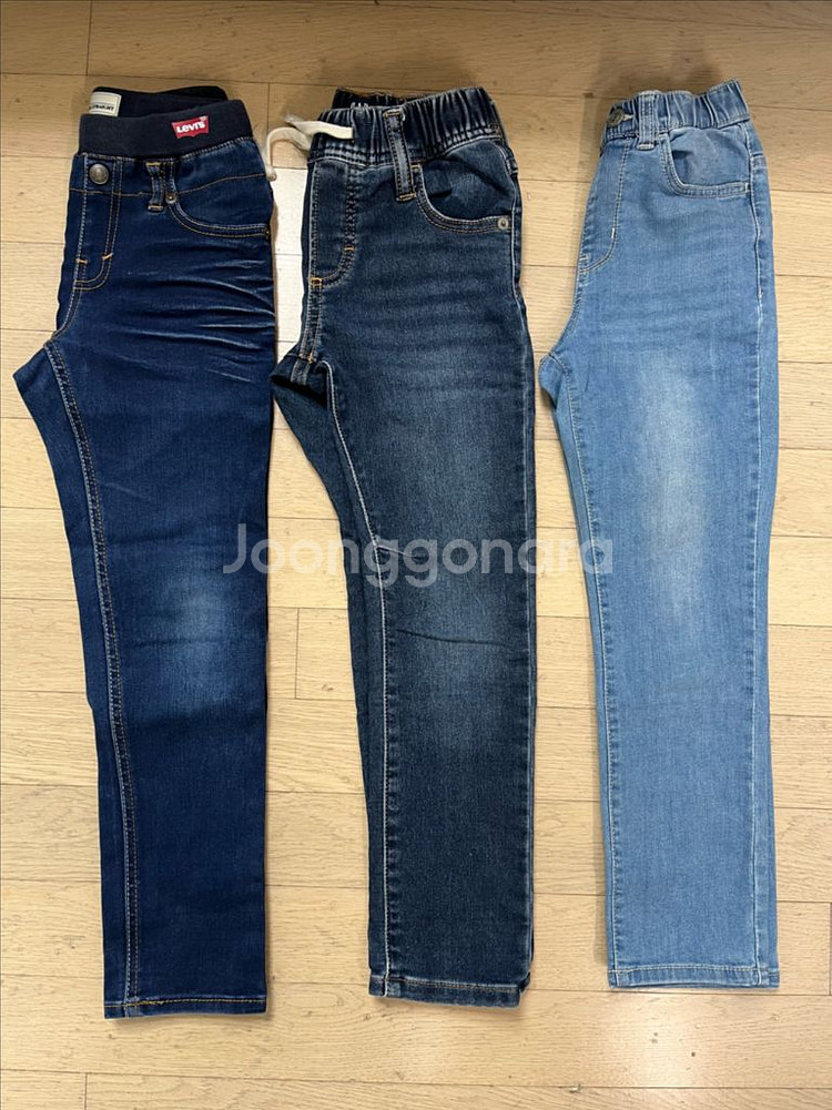 리바이스, 갭, 탑텐 130 바지 3벌--1