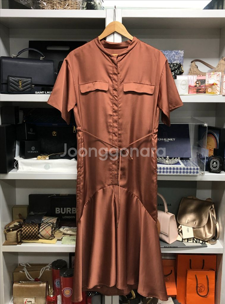 한섬 TIME 타임 새틴 롱 원피스--0