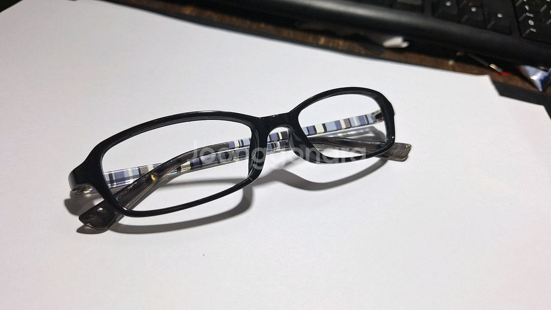 블랙 프레임 스트라이프 일본 안경 레트로 안경테--2