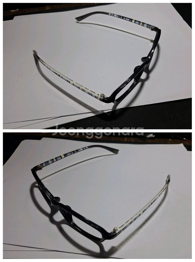 블랙 프레임 스트라이프 일본 안경 레트로 안경테--8