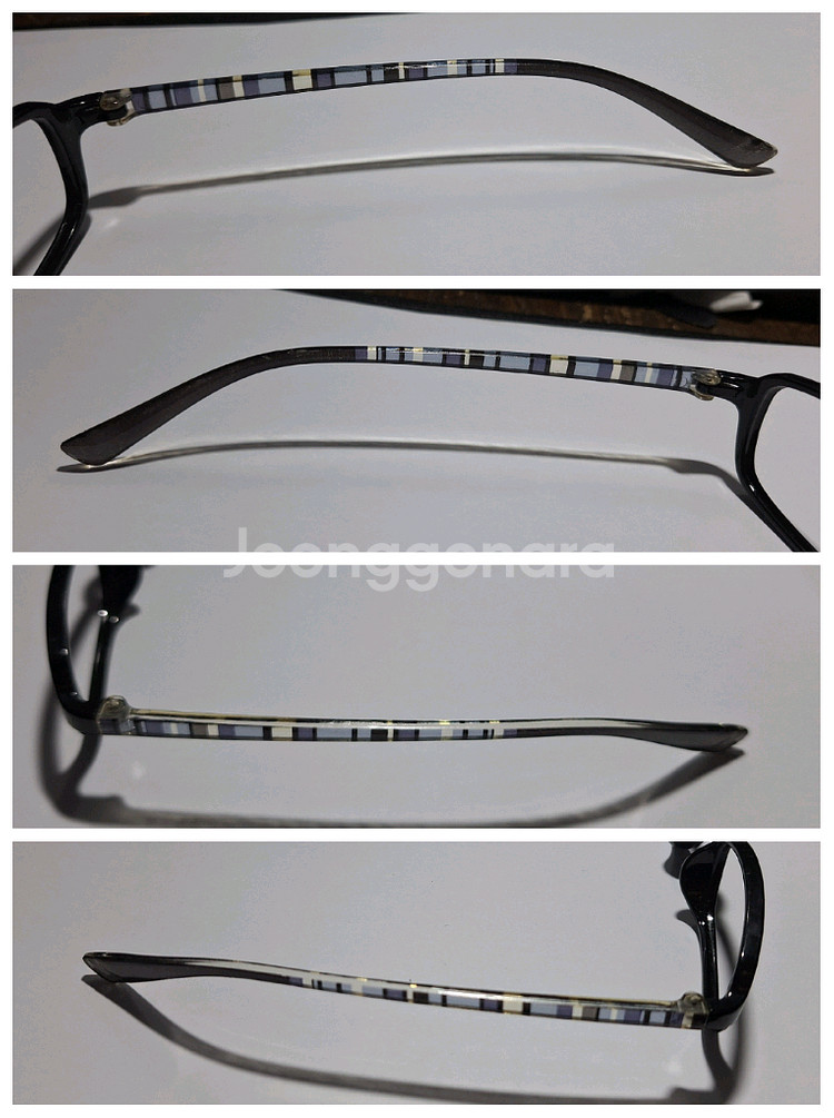 블랙 프레임 스트라이프 일본 안경 레트로 안경테--9