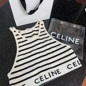 셀린느 브라탑 XS 애슬레틱 메쉬 스트라이프 브라탑 X