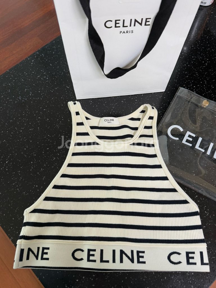 셀린느 브라탑 XS 애슬레틱 메쉬 스트라이프 브라탑 X--3