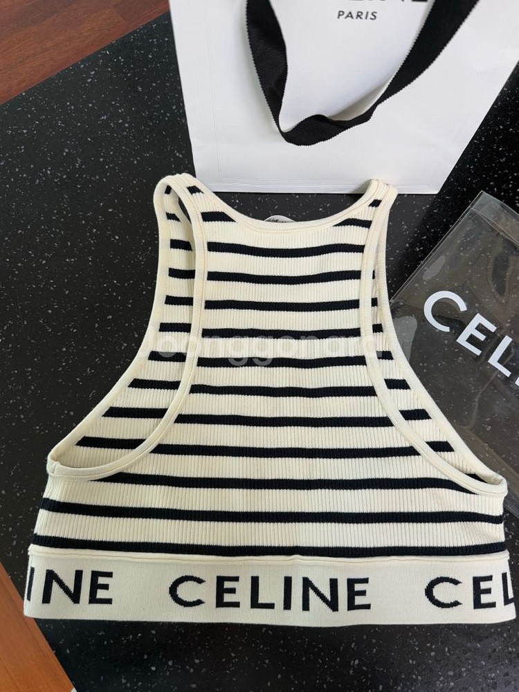 셀린느 브라탑 XS 애슬레틱 메쉬 스트라이프 브라탑 X--2