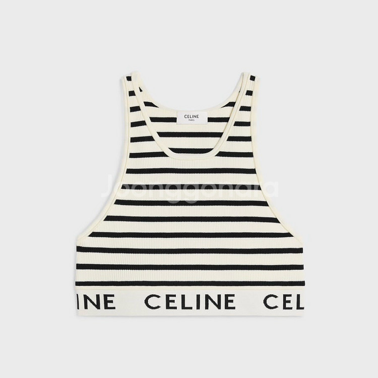 셀린느 브라탑 XS 애슬레틱 메쉬 스트라이프 브라탑 X--6