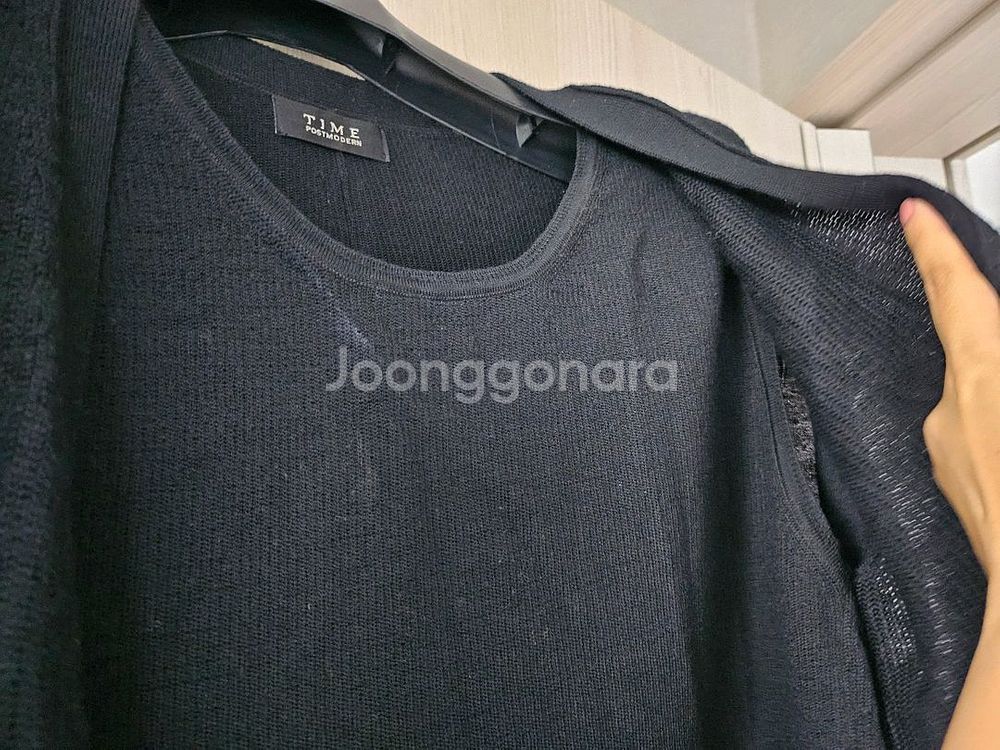 한섬 / TIME 타임 블랙 롱 가디건 +원피스 일체형--5