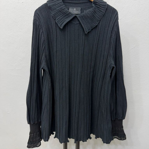 정품) 랑방 한섬 플리츠 니트 블라우스 90