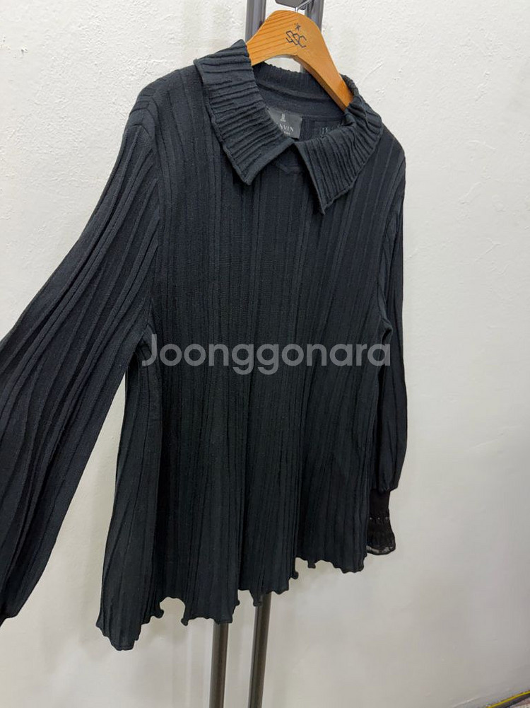 정품) 랑방 한섬 플리츠 니트 블라우스 90--1