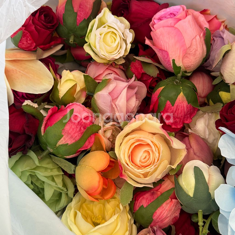 조화 장미 꽃머리 모음 100개--0