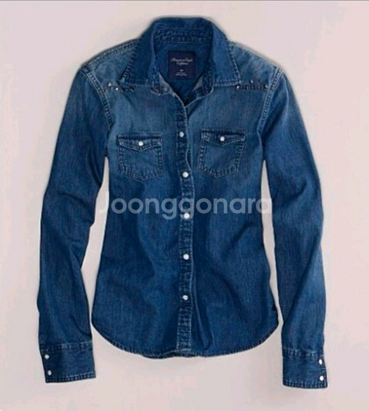 American Eagle 아메리칸이글 청남방데님 셔츠--0