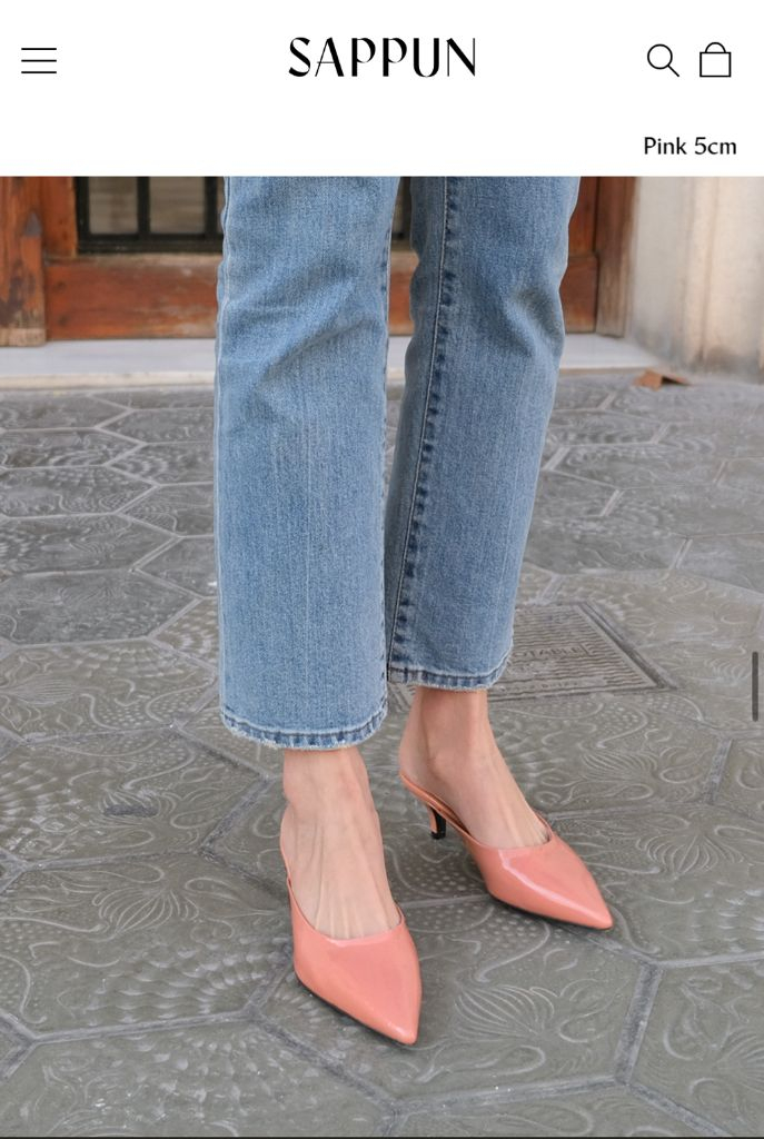 사뿐 프로나 스틸레토 뮬 힐 5cm 핑크 240mm 이미지