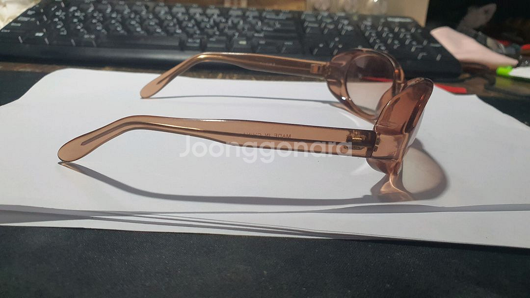 일본 수입 빈티지 선글라스/투명 브라운 KG-608-2--4