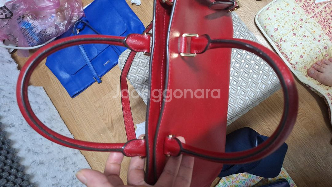 마이클 코어스 레드 숄더백 일본 빈티지 여성 가방--8