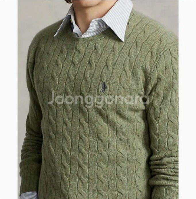 [M] 폴로 정품 케이블 니트 울 캐시미어 스웨터--8