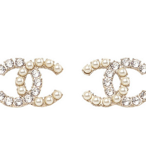 샤넬 CC 로고 진주 큐빅 귀걸이