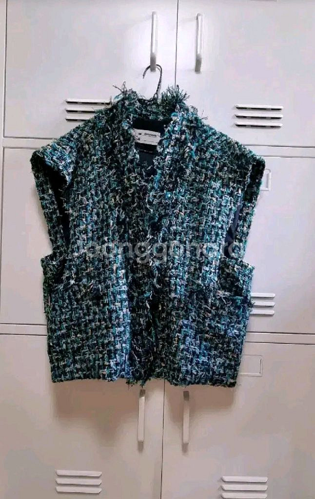 애프터홈파티 트위드 베스트 - 그린,프리--9