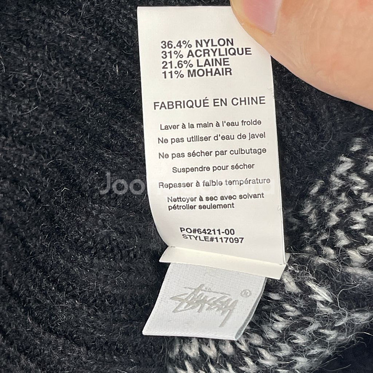 스투시 다이스 모헤어 니트 스웨터 블랙 XL--3