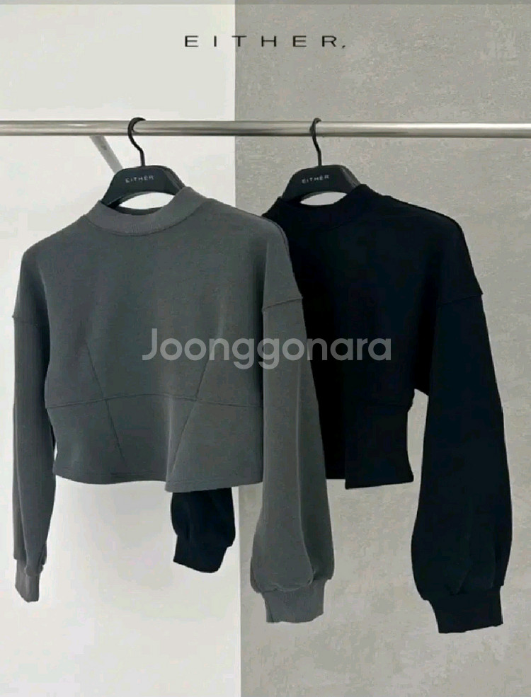 이더 모크넥 기모 맨투맨 - 차콜--1