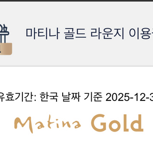 인천공항 마티나골드라운지 이용권