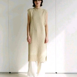 모한 니트 원피스 - 레몬 S