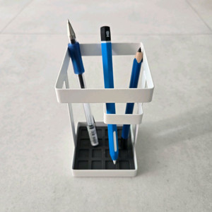 화이트 철제 펜/수저 꽂이