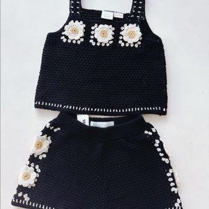 자라 키즈 크로셰 니트 탑 & 팬츠 키즈 (5Y)