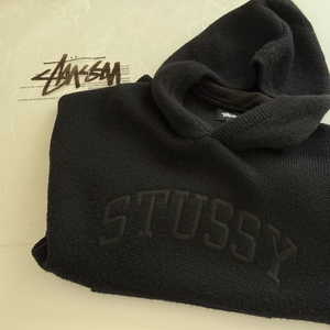 Stussy 스투시 니트 후드티 패치 후드티