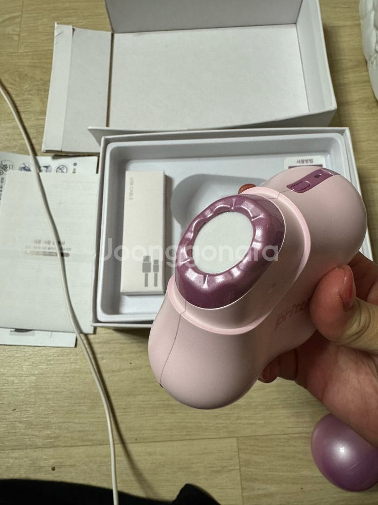 앙블쁘리띠 플라즈마 피부 마사지기 핑크 디바이스--1