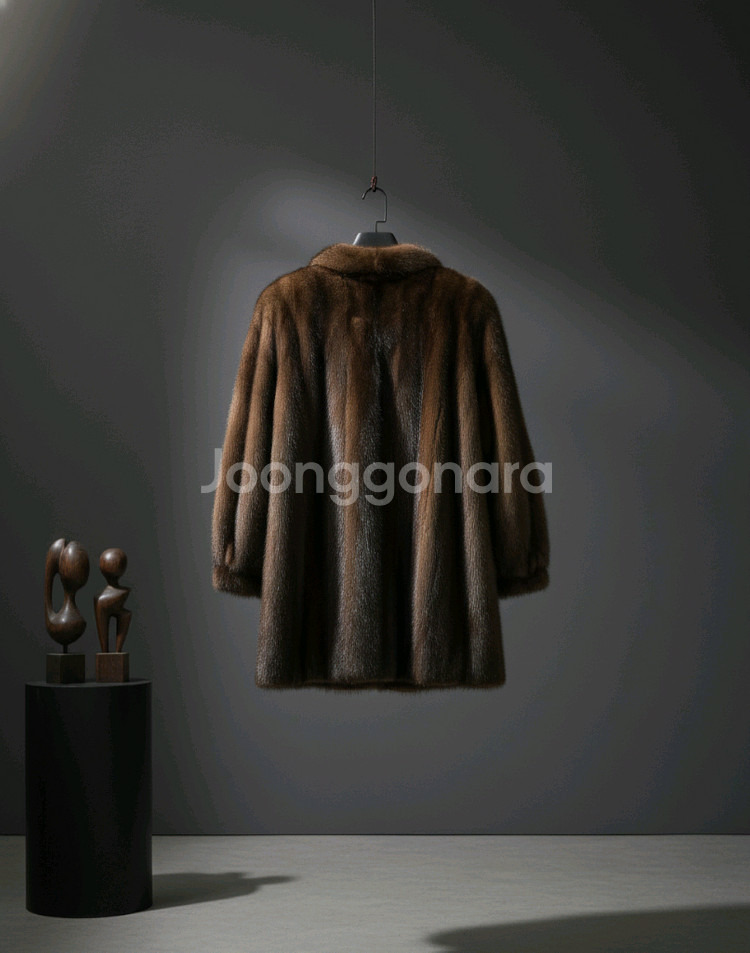 <진도>천연 모피코트--1