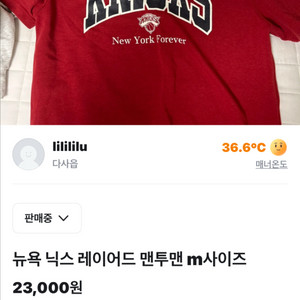 뉴욕 닉스 레이어드 맨투맨 m