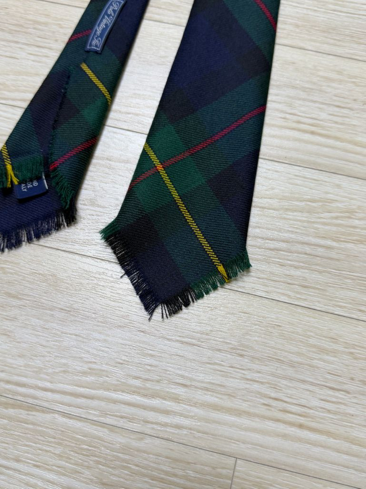 폴로 빈티지 스타일 타탄 울 넥타이 이미지