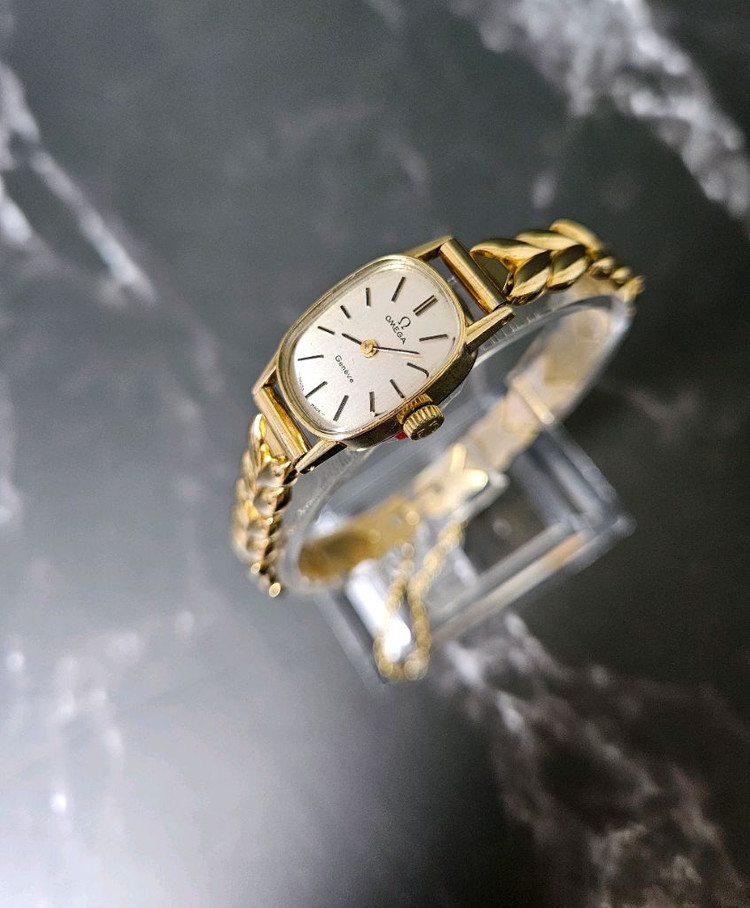 오메가 드빌 올금장 여성 수동태엽식 메탈 시계/SWIS 이미지