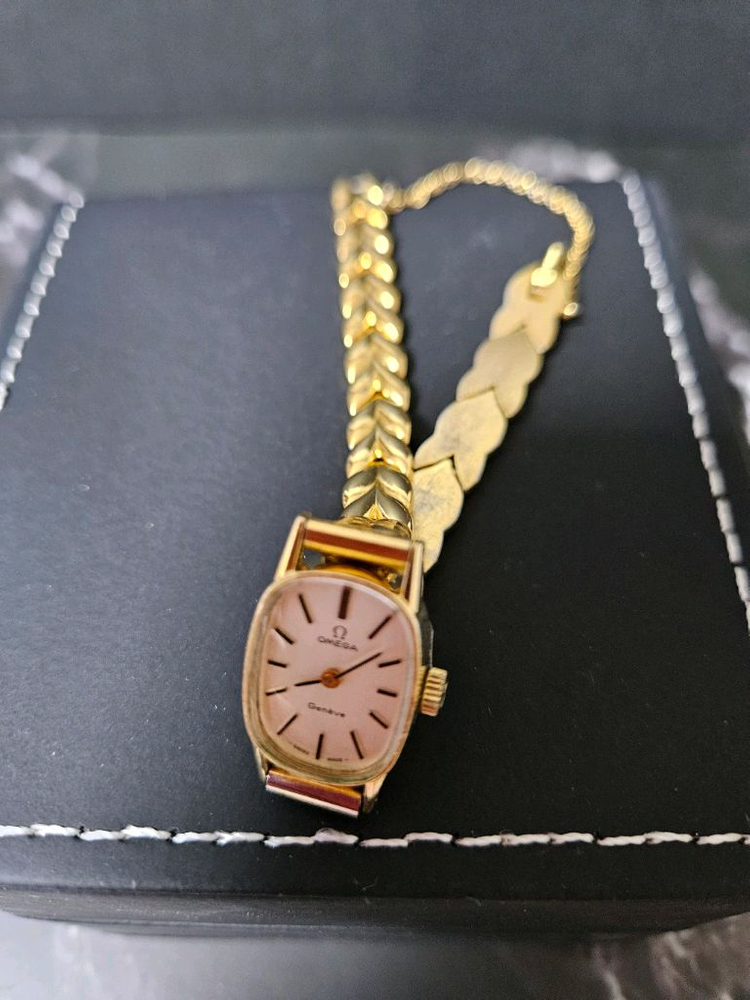 오메가 드빌 올금장 여성 수동태엽식 메탈 시계/SWIS 이미지