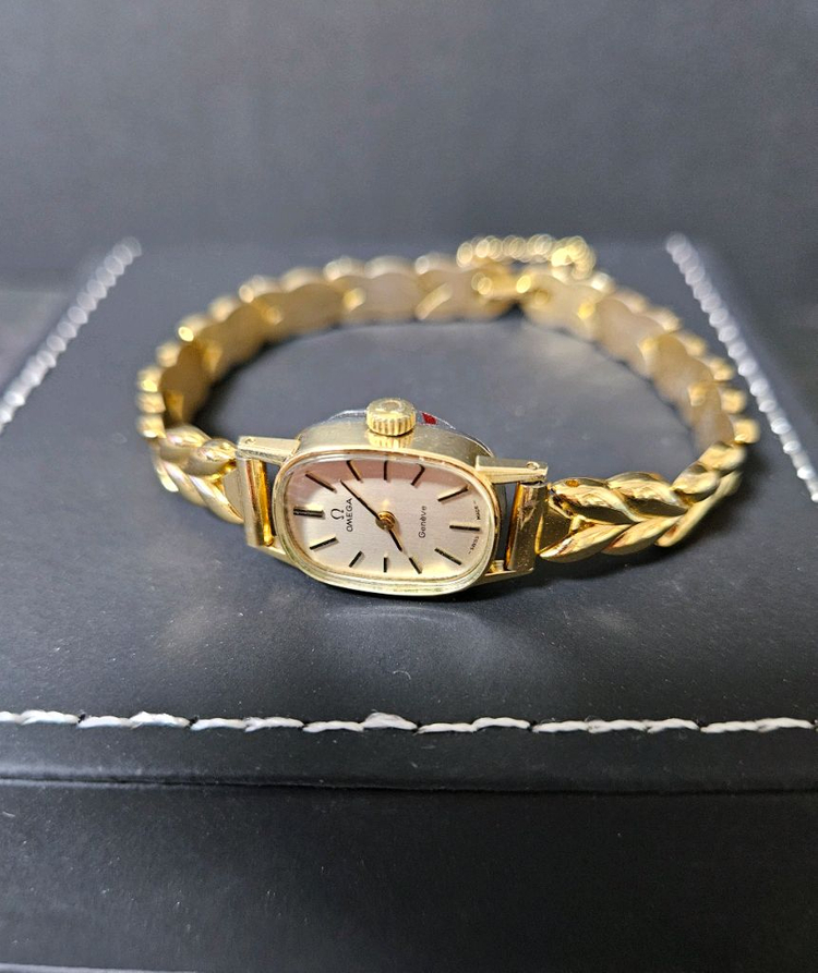 오메가 드빌 올금장 여성 수동태엽식 메탈 시계/SWIS 이미지