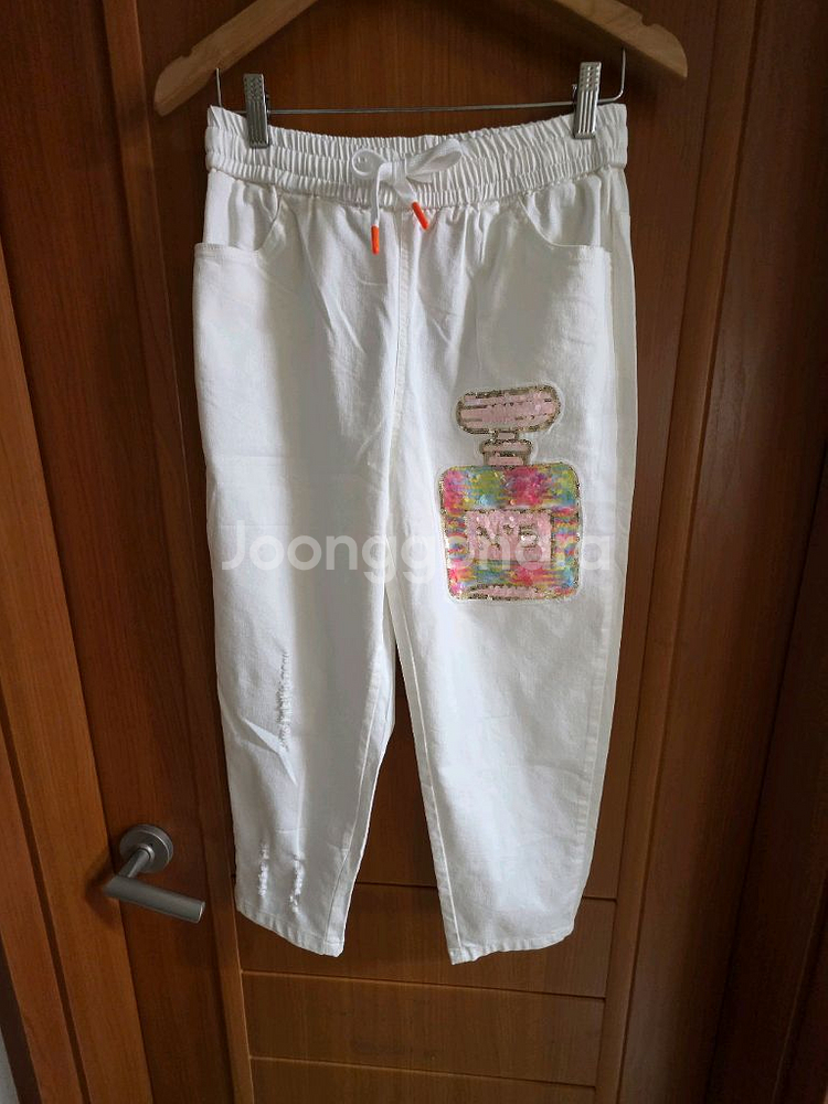 스팽글 스크래치 장식 특이한 바지(통통77까지 추천)--4