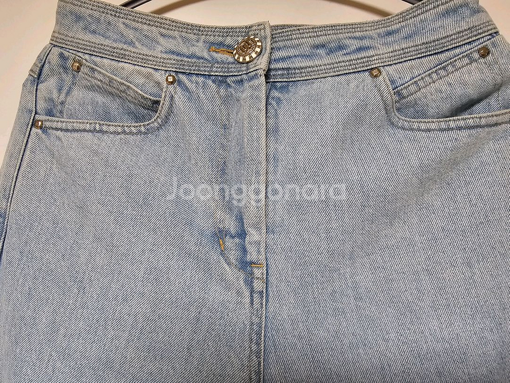 새상품급 한섬 마인 연청 데님 와이드 팬츠--2