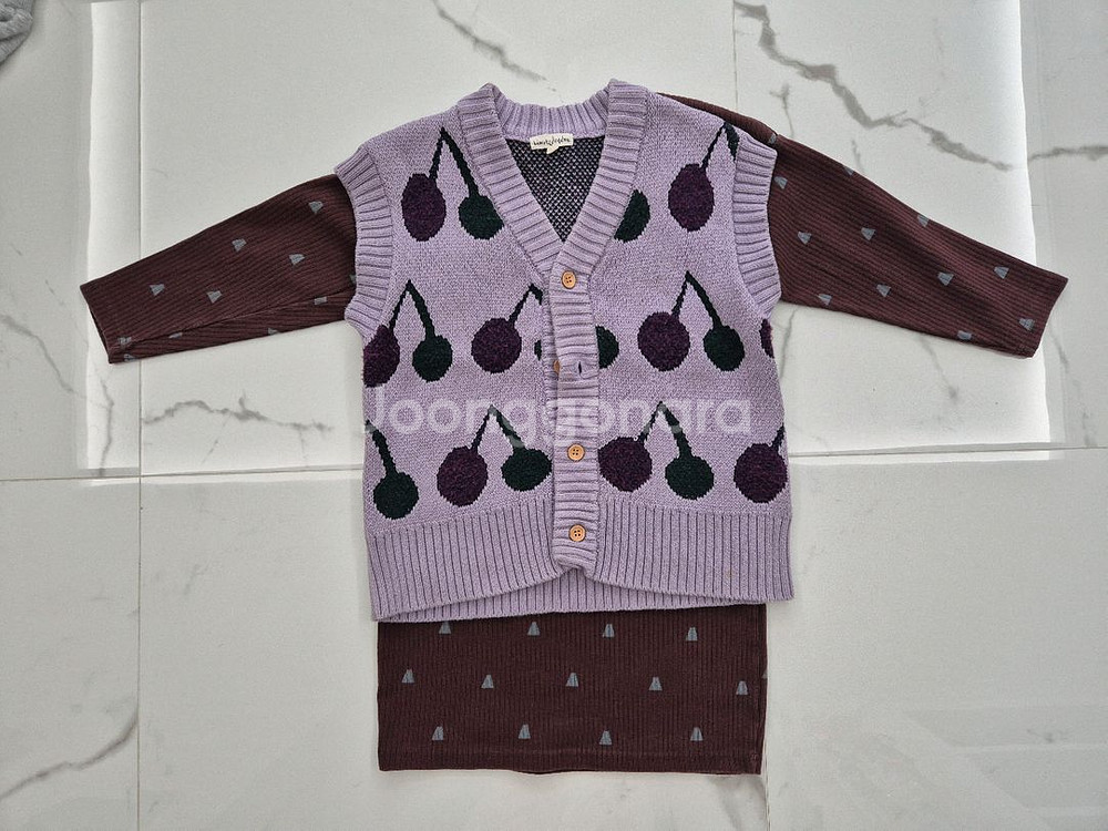 리미떼두두 니트 조끼 원피스 세트 M--0