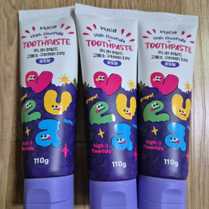 뷰카 고불소 어린이 치약(포도맛 2개, 딸기맛 3개)