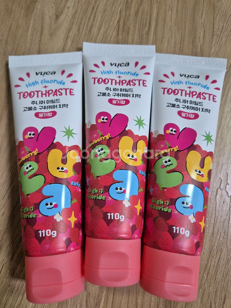 뷰카 고불소 어린이 치약(포도맛 2개, 딸기맛 3개)--2