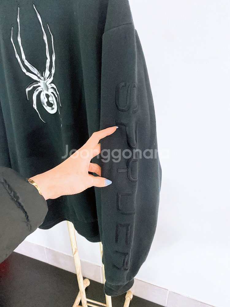 (정품)스파이더팔레터링오버핏후드티(남성용105~110)--1
