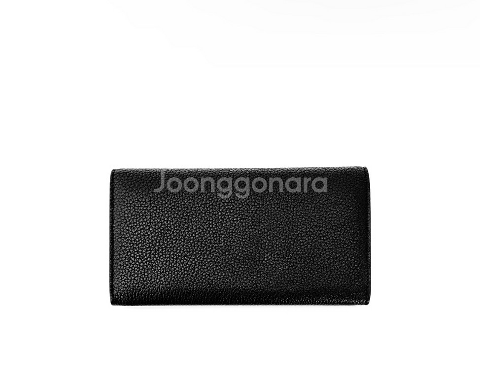 페레가모 간치니 22 클로저 플랩 장지갑 블랙 금장--1