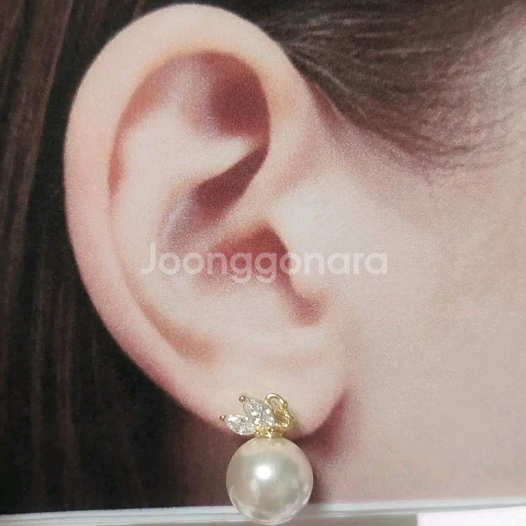 스와로브스키 10mm 화이트진주목걸이 14k골드필드--3