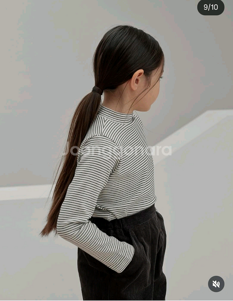(새상품)동그라미마켓 XXL 하프 터틀넥 스트라이프--0