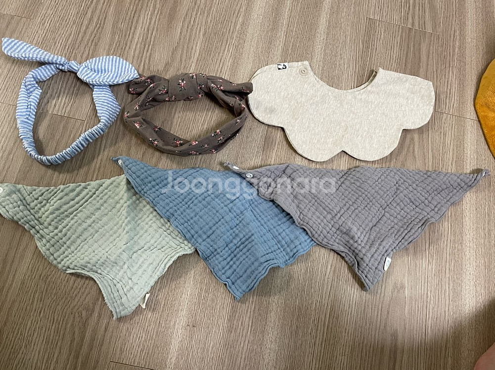 아기헤어밴드2개+스카프빔4개 / 일괄 / 새상품--0