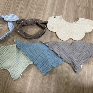 아기헤어밴드2개+스카프빔4개 / 일괄 / 새상품