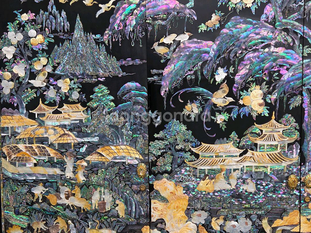 나전칠기 자개문짝--2