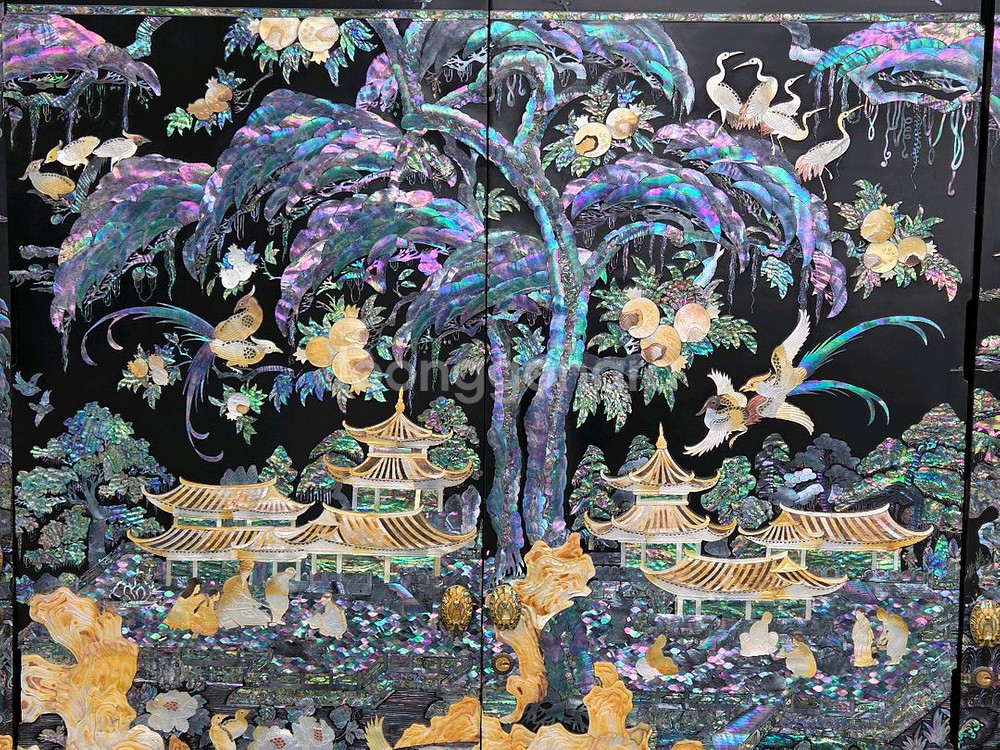 나전칠기 자개문짝--4