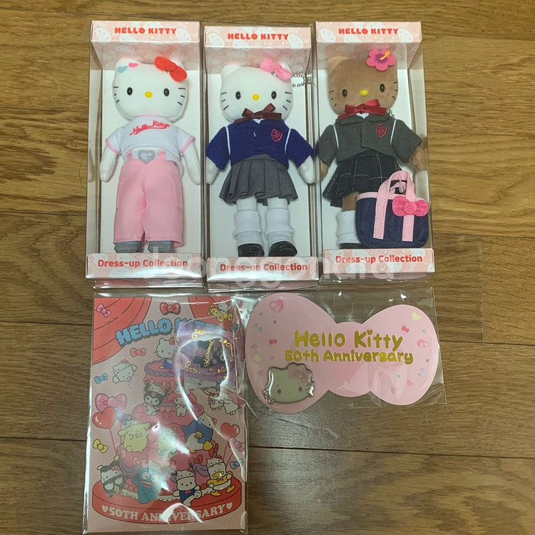 헬로키티50주년 드업키 3종 일괄+헬로키티 뱃지--0